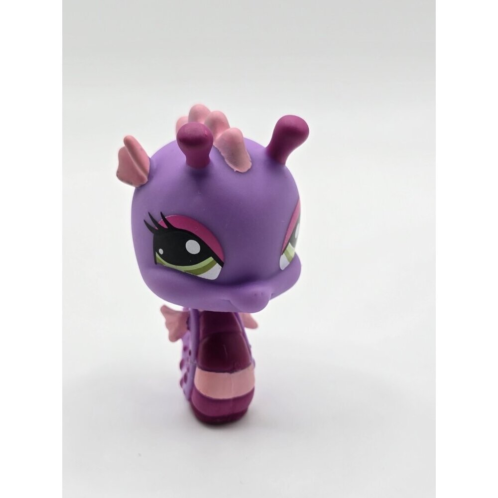 Littlest Pet Shop LPS Seahorse #1314 Purple Pink Green Eyes Hasbro Authentic